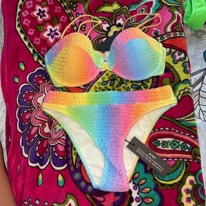 Triangle swim high waisted bottoms